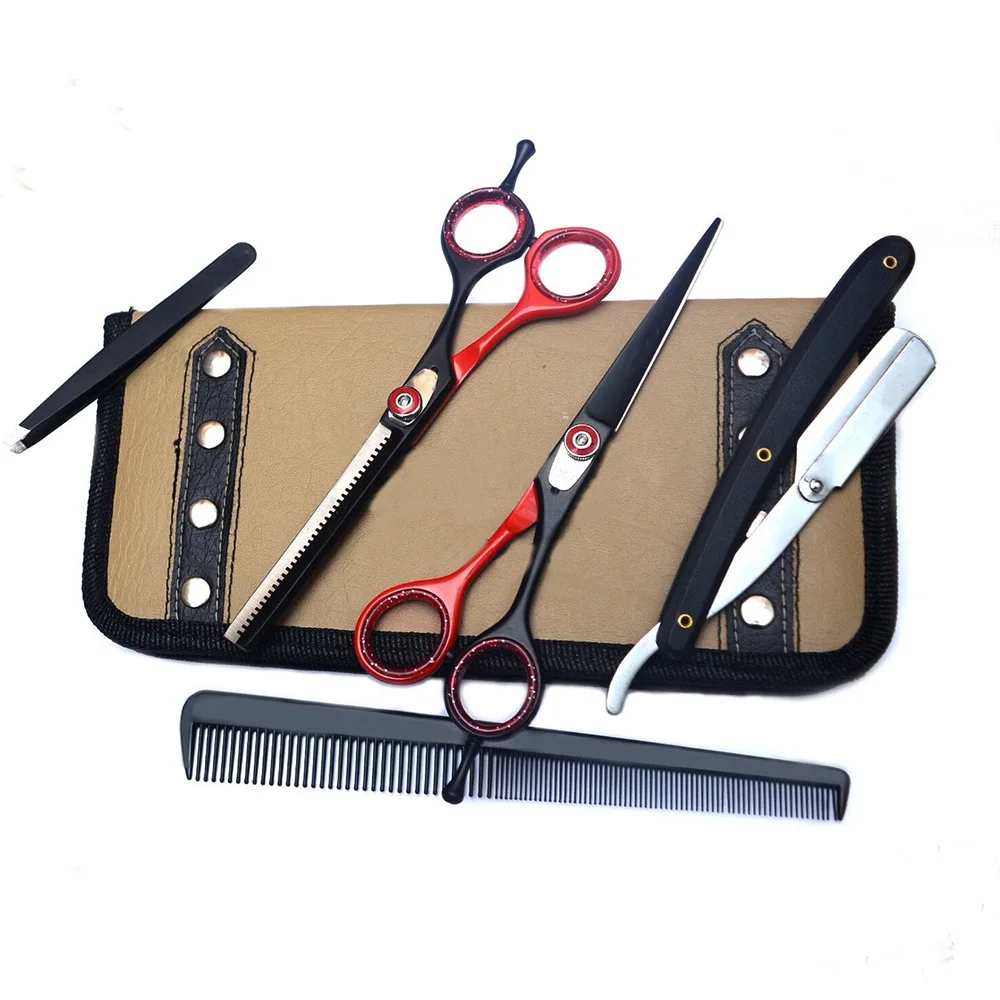 6.25-Inch Japanese Stainless Steel Barber Scissors - Professional Hairdressing Scissors Set with Custom Super Sharp Blades