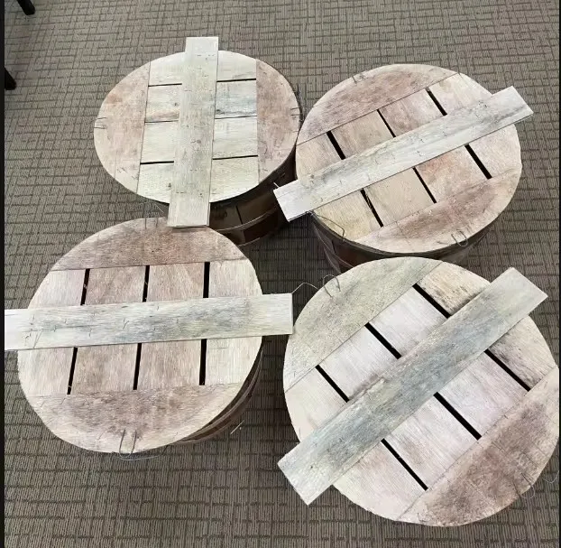 Good Price To Import - Raw Acacia Wood Bushel Crab Baskets With Cover - Fresh Seafood Storages - Origin From Vietnam