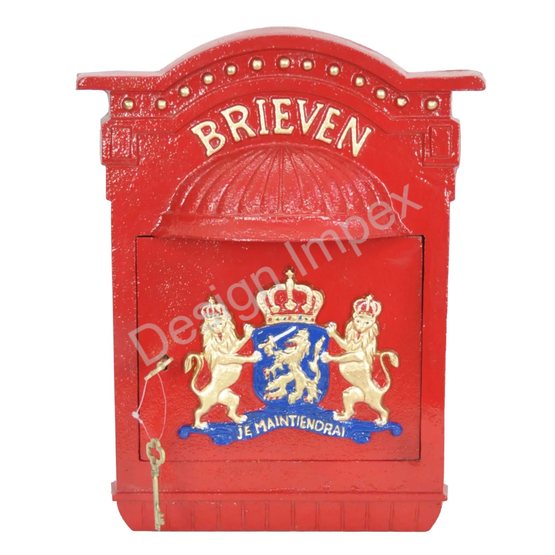Red Handpainted BRIEVEN Post Box OEM ODM Customized Metal Post Box For Streets Public Complaints Letter Box Wall Letter Box/Case