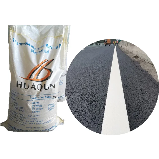 Hot Melt Manufacturers AASHTO Reflective Highway Thermoplastic Road Mark Paint 30%Pre-Mixed Glass Beads Road Marking Paints