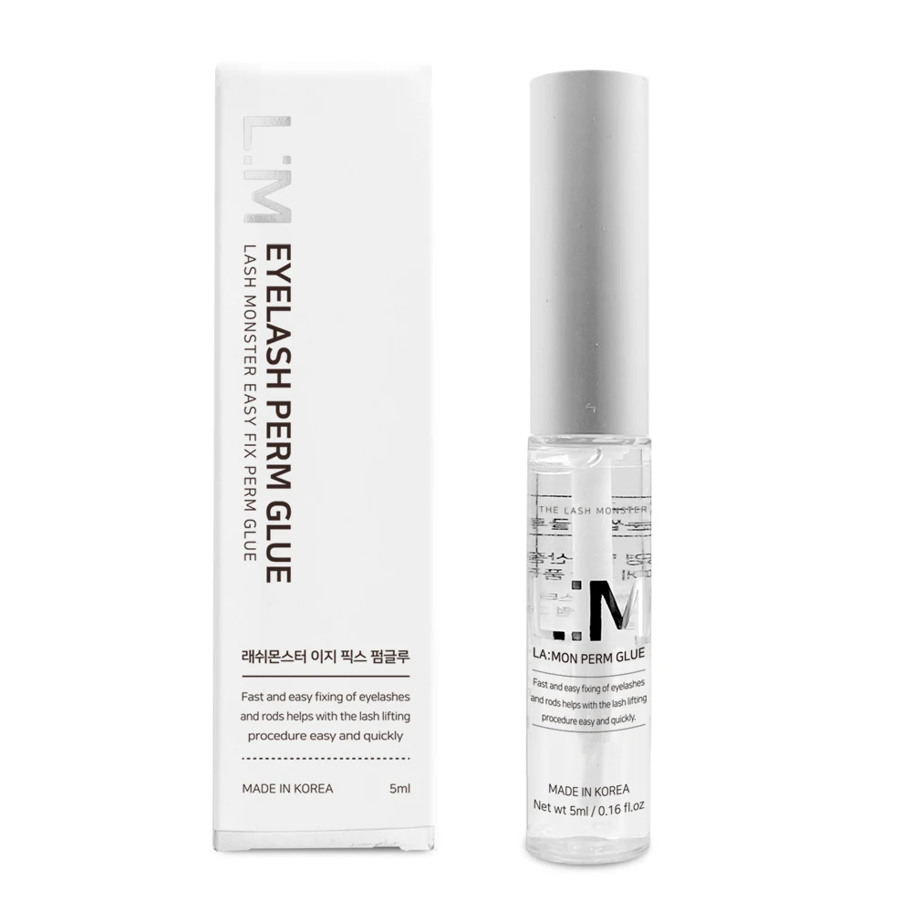 LA:MON Lash Monster Easy Fix Perm Glue Convenient Brush Type to Use Viscosity Quick and Fixation of Eyelashes