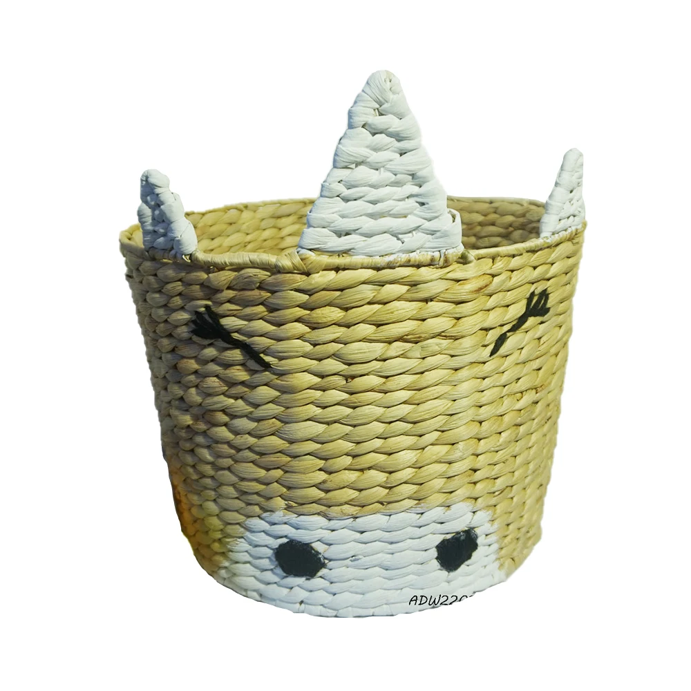 Best Price Eco-friendly Natural Water Hyacinth Woven Laundry Basket Rattan Storage Basket From Vietnam