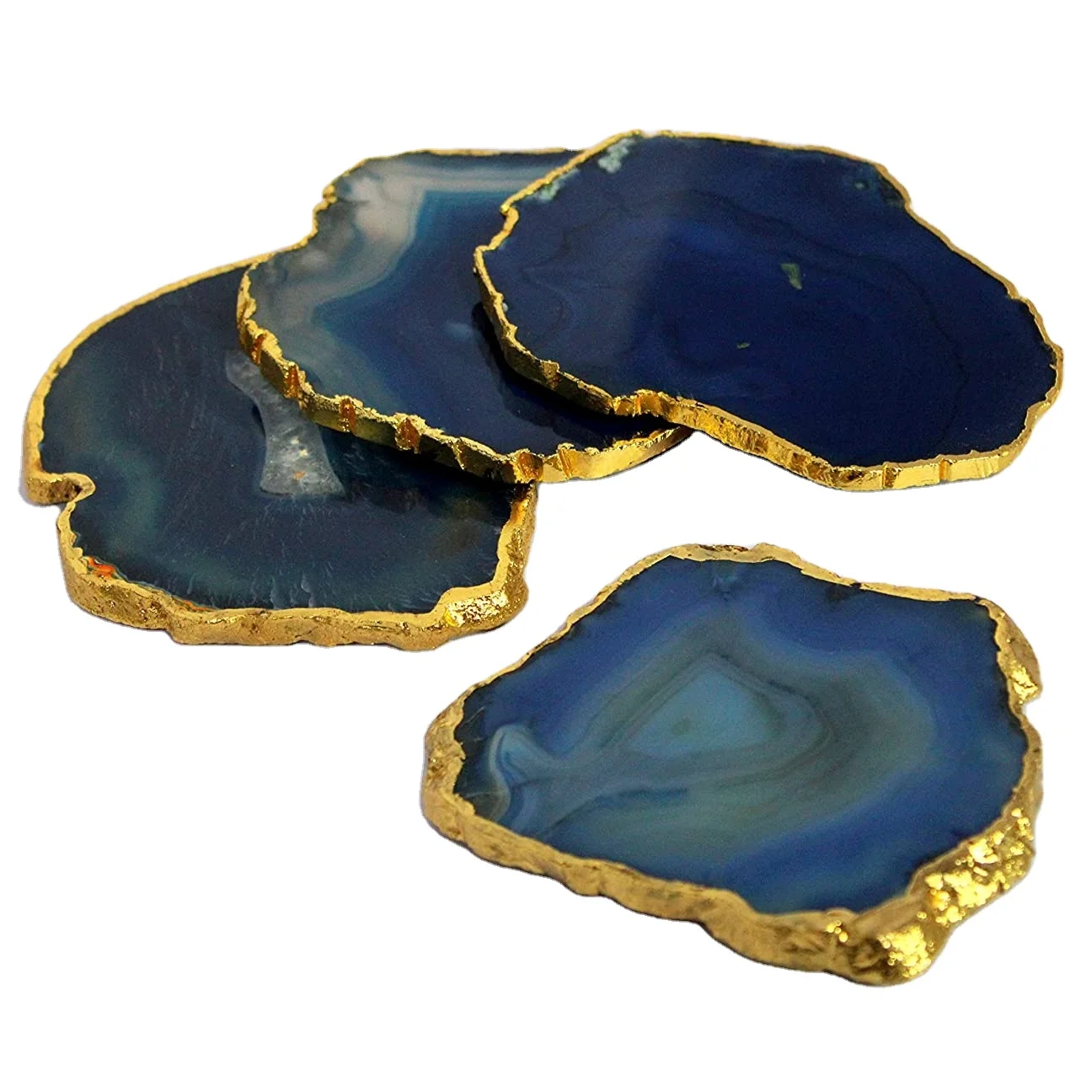Coaster Blue Agate Coasters Wholesale Price Agate For Sell Mats Pad For Cup Holders Natural Stone Agate Coaster OEM