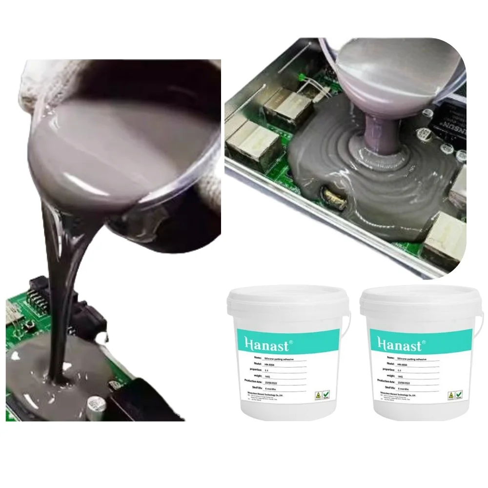 Excellent electrical two-component waterproof insulation PCB LED motor battery liquid silicone potting compound AB glue