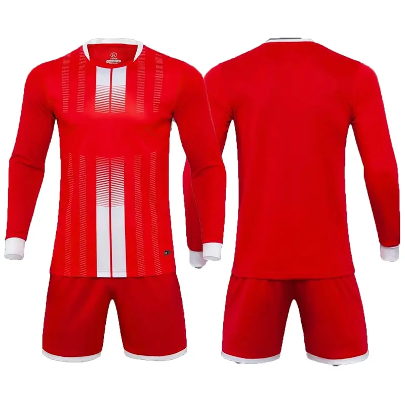2023 Custom Football Jersey Men Boys Soccer Clothes Set Long Sleeve Football Uniform Adult Sport Suit With Customize Designs