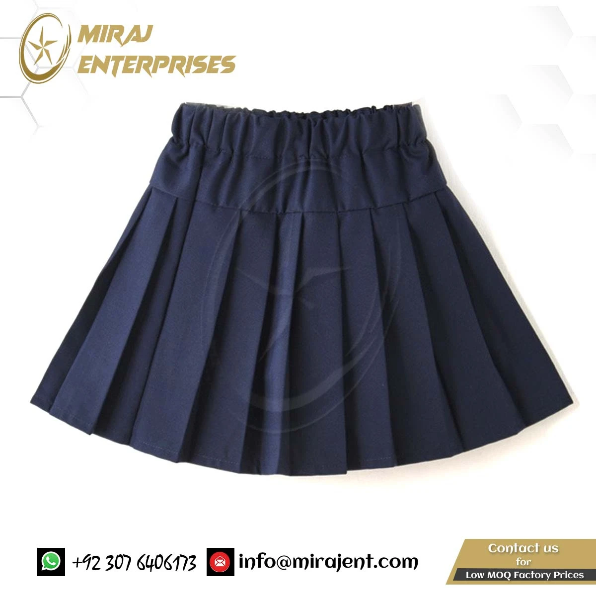 2019 Summer Autumn Elastic Waist Flared Teenage Mini Skirts Custom Solid Color Pleated Preppy Skirts School Children Skirts