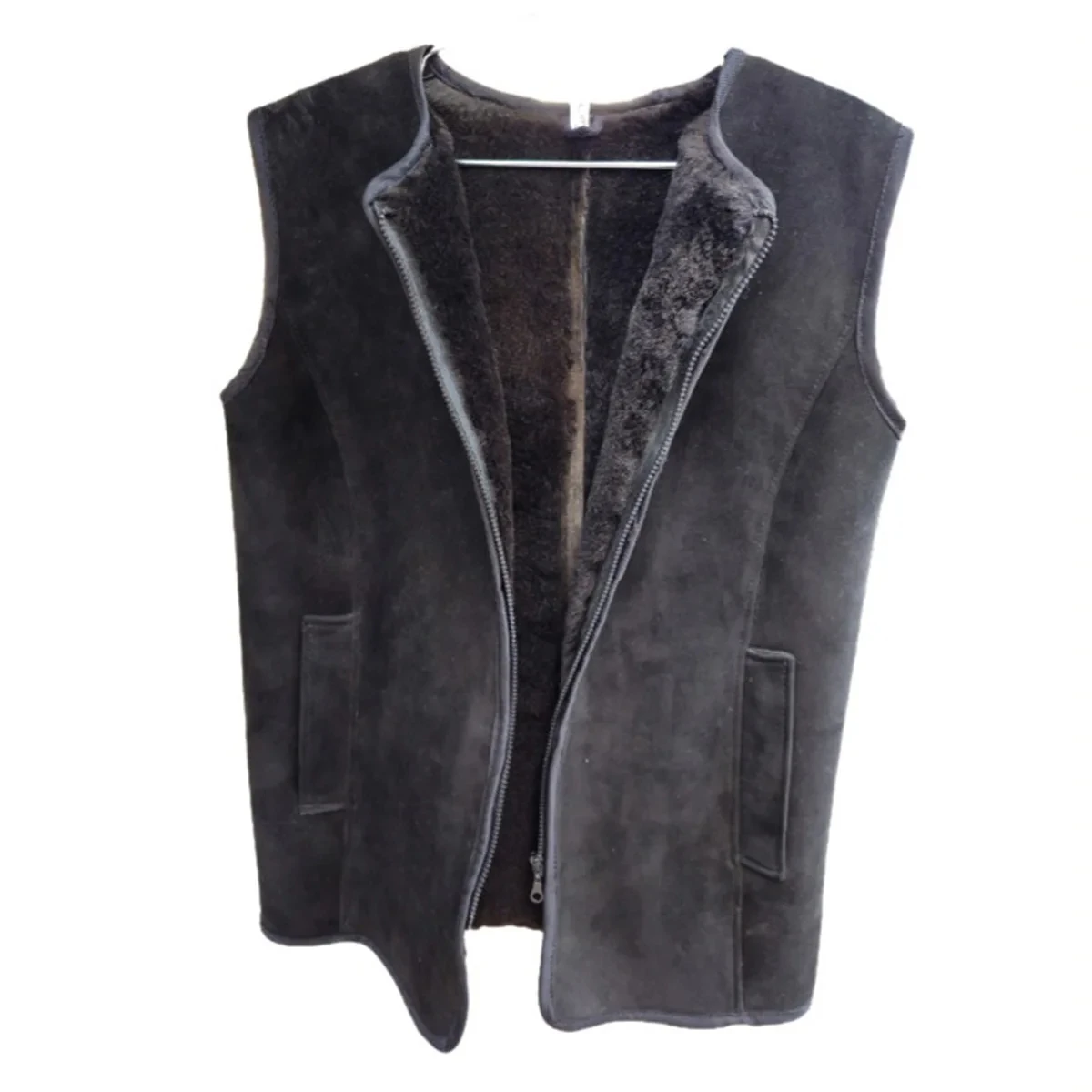Sheepskin vest for cold season high quality vests for sale custom logo vests