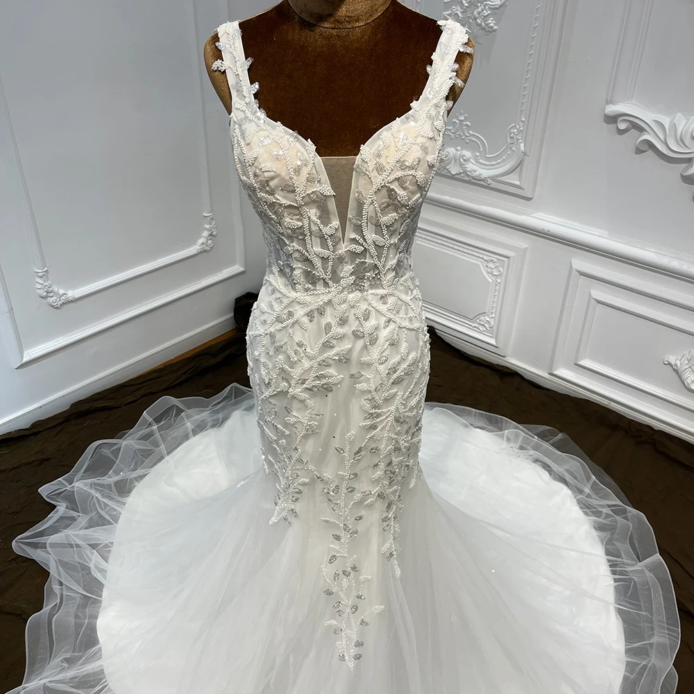 Jancember LSCJ15 Boho Backless Sleeveless Mermaid Wedding Gowns Dresses