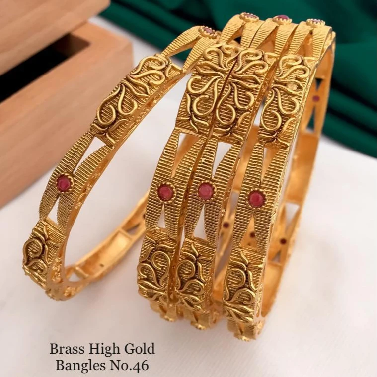 Brass High Gold Plated Designer Stone work Bengals