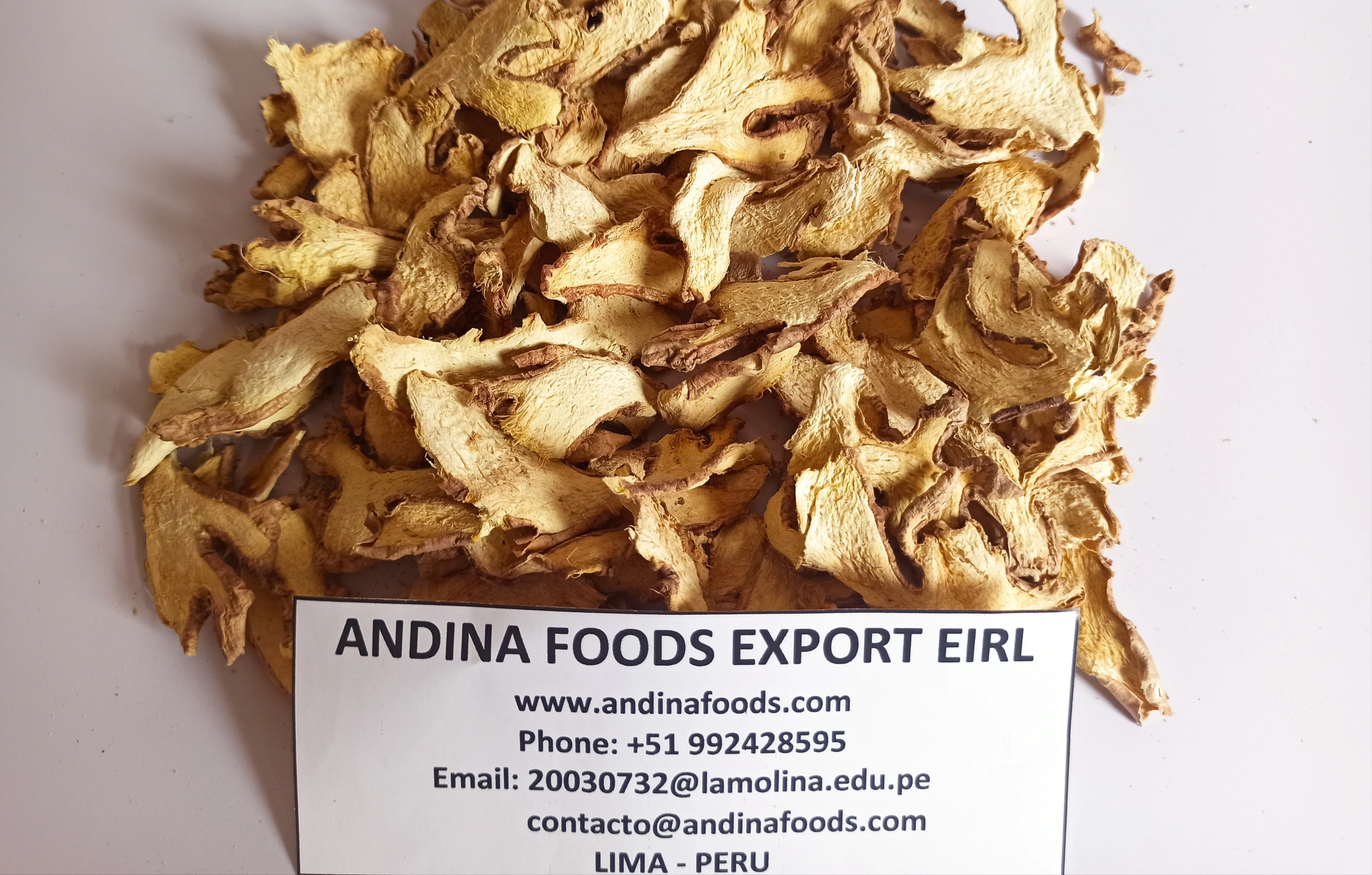 PERU EXPORTER MACHINE DRIED GINGER SLICES SALE