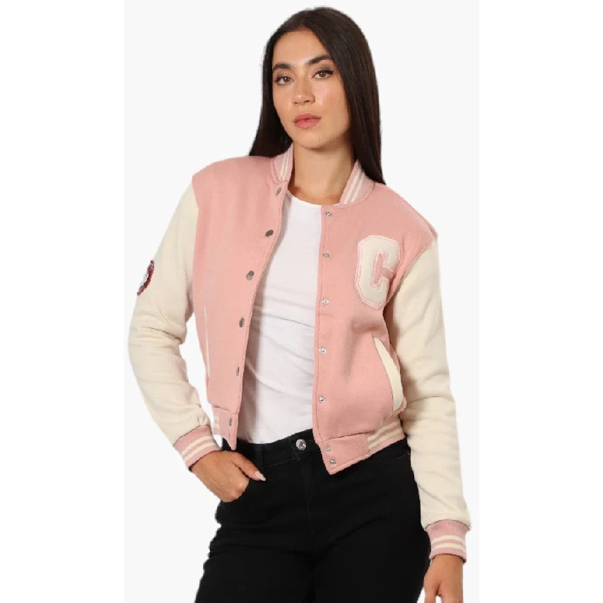 High Quality Custom Leather Women Varsity Jackets For Sale / New OEM Custom Baseball Vintage Women Casual Varsity Jacket