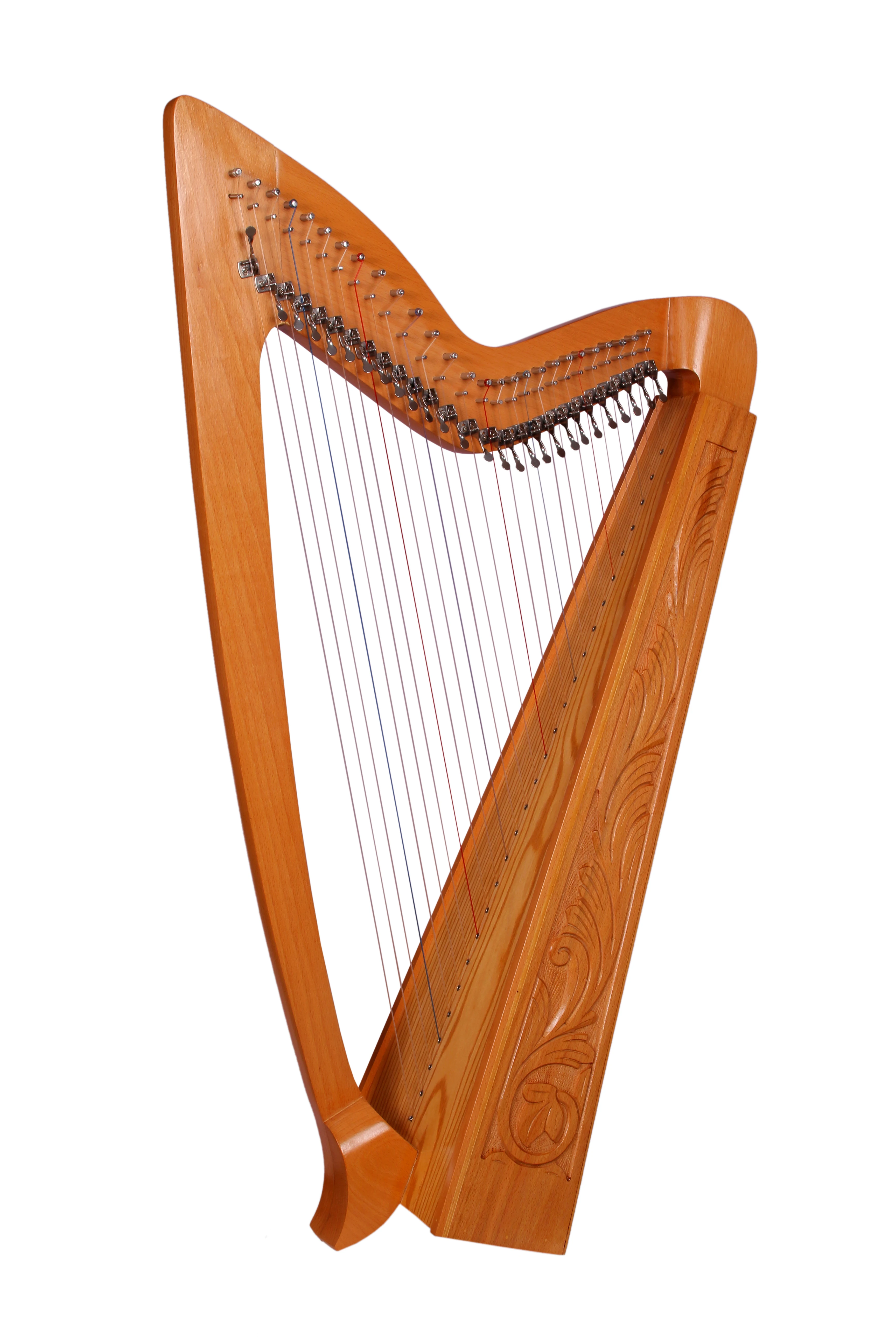 27 Strings | Limerick H10L | Ash wood Celtic Irish Harp Semi Tone Levers, Tuning Key, Spare strings, Carry bag & Book | Gevon