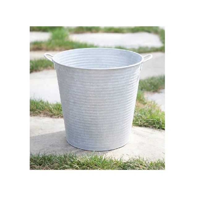 Luxury Garden Metal Flower Bucket Unique style metal planter pot Stainless Steel Flower Pot With Handle