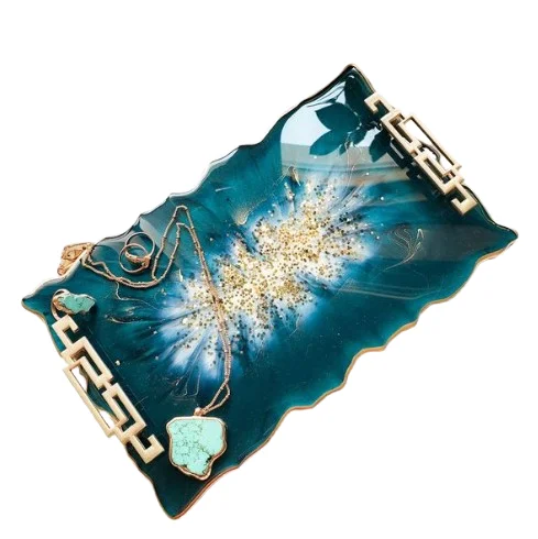 Top Grade Serving Platter New Arrival Resin Tray Indian Exporters on Sale Decorative Border Resin Tray