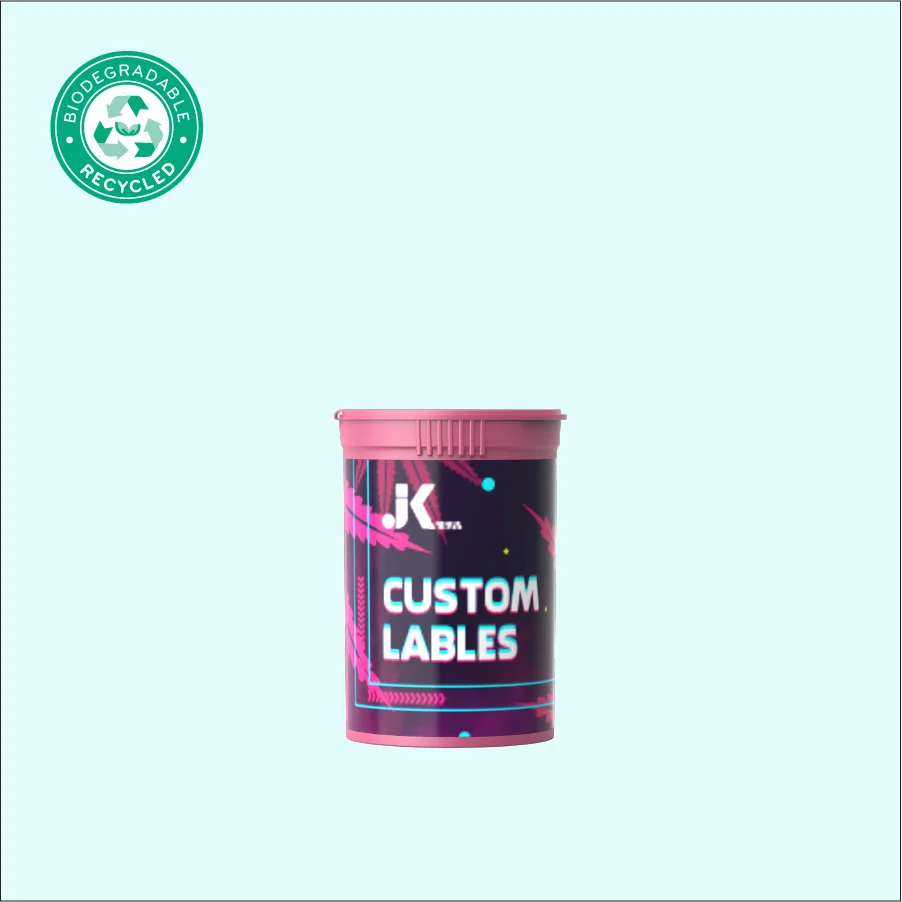 HOT PRODUCT Pop Top Vials PP plastic packaging with best quality low prices cbd biodegradable packaging customized 30 dram M0003