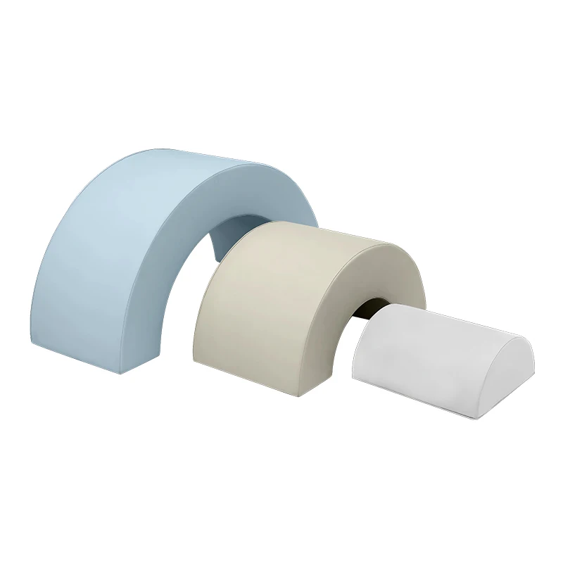 Pastel color soft playground equipment soft climbing arch toddler rainbow climber bridge