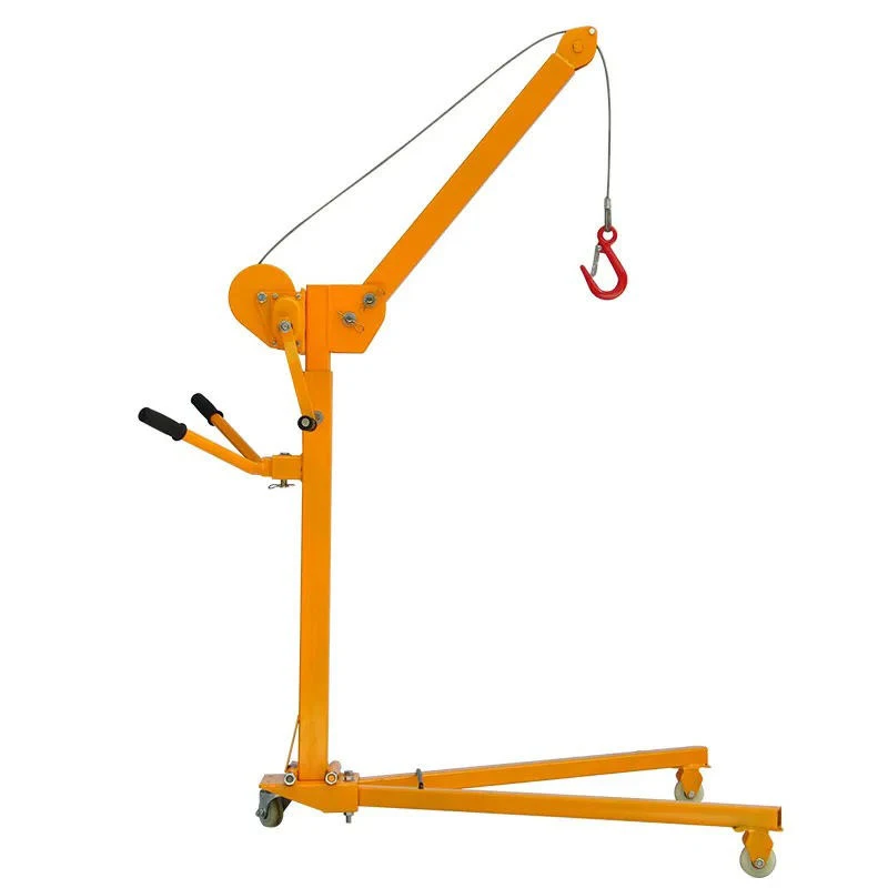 High Quality 200kg 300kg 500kg Mini Mobile Manual Crane With Manual Winch