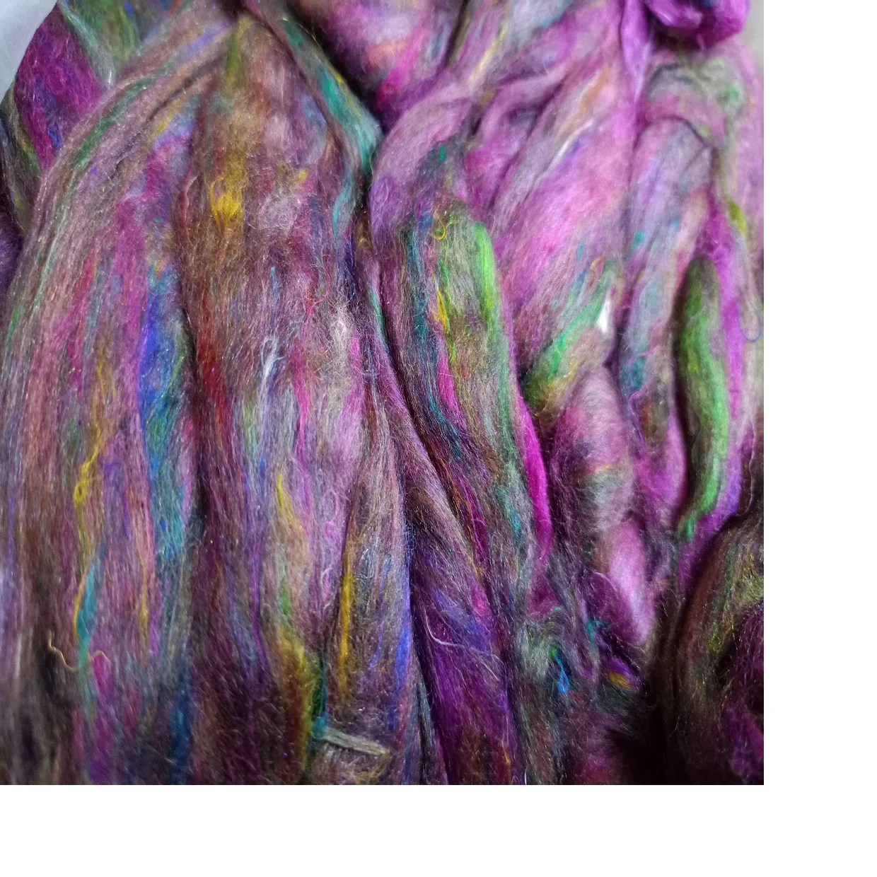 custom made sari silk slivers in Red colour made from recycled sari silk fibers ideal for soap makers and textile artists