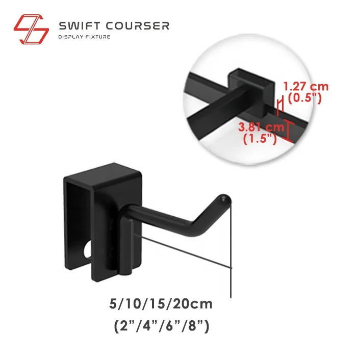 Single display upright channel standard hook for promotion for square tube