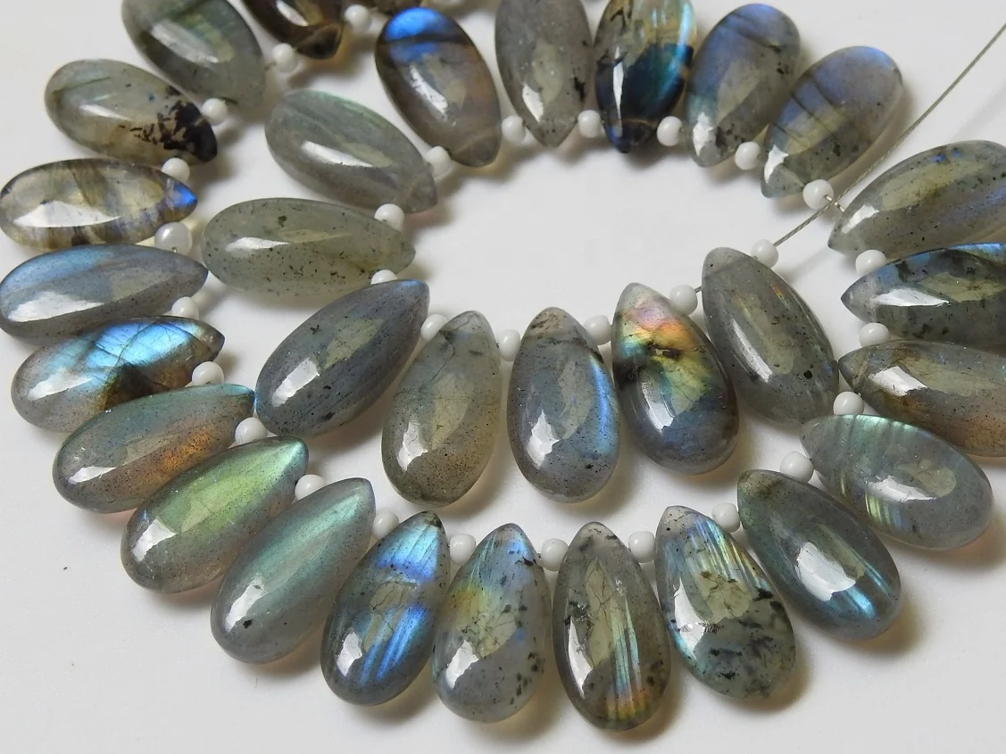 Labradorite Multi Flashy Fire Smooth Teardrop For Making Jewelry 100%Natural