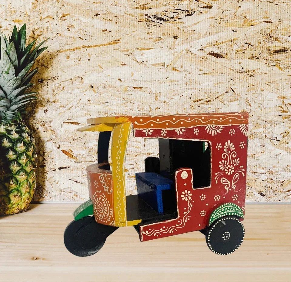 made in india antique  Wooden Auto Rickshaw handicraft showpieces Decorative Showpiece for home decoration & gifted