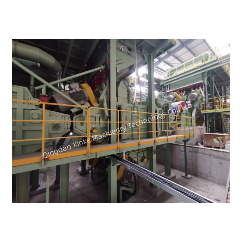 Surface preparation solution for steel strip cleaning with 6 blast wheels