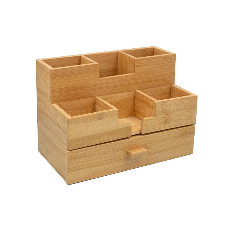 Bamboo Wooden Storage Box  Household Office Desktop Organizer File Organizer with Pen Holder bamboo box