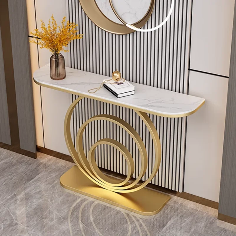 Luxury Household Stainless Steel White Marble Top Entryway Table CECX012 For Hallway