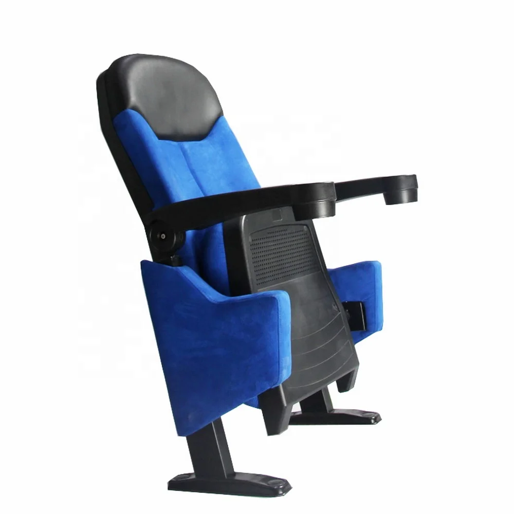 Blue Fabric 3D Movie Cinema Theater Seats With Headrest on Sale