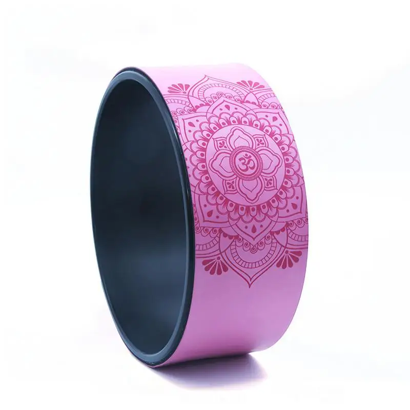 PU Yoga Wheel Mandala Printed Pilates Wheels Spine Stretch Back Roller Massage Wheel For Home Fitness Yoga Props Accessories