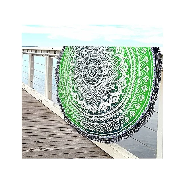 Best Quality Indian Mandala Round Roundie Beach Throw Tapestry Hippy Boho Gypsy Cotton Tablecloth Beach Towel