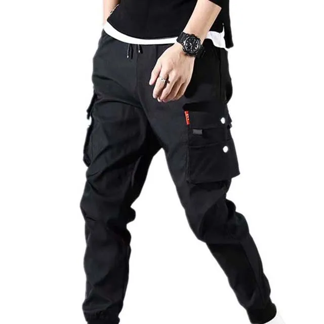 New Trendy Muscle Fitness Mens Pants Spring Autumn Sports Casual Cargo Sweatpants Reflective Striped Track Pants Bulk Wholesale