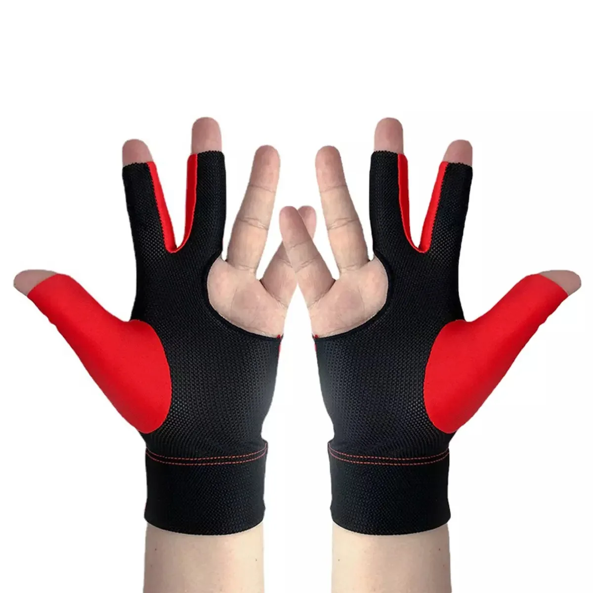 1 Pcs Billiard Gloves Three Fingered Pool Snooker Glove for Men Women Fits Left and Right Hand Pool Table Billiard Accessories