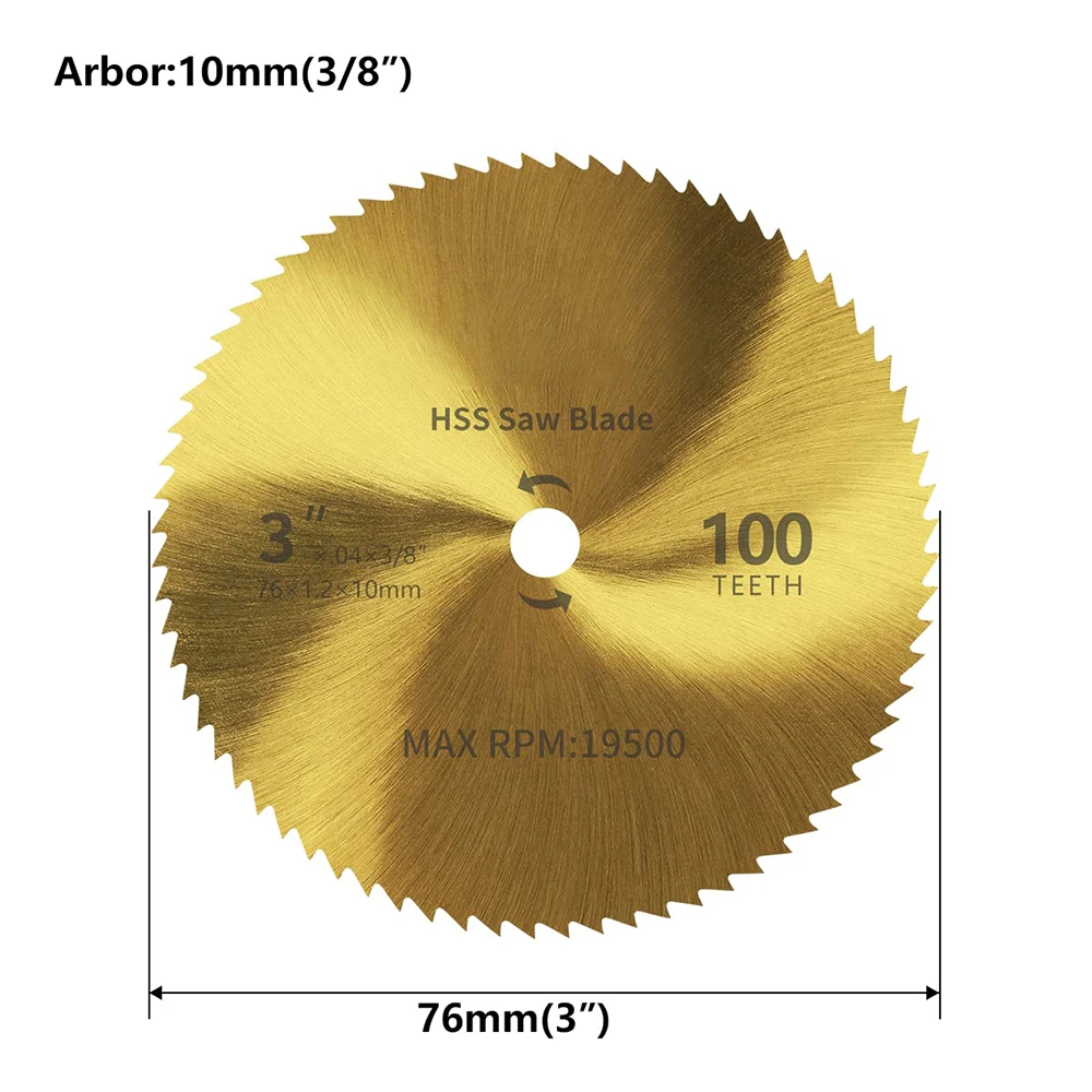 Factory Wholesale 76x1.2x10mm 100 Tooth HSS Circular Saw Blade for Aluminum Metal Wood Plastic Cutting