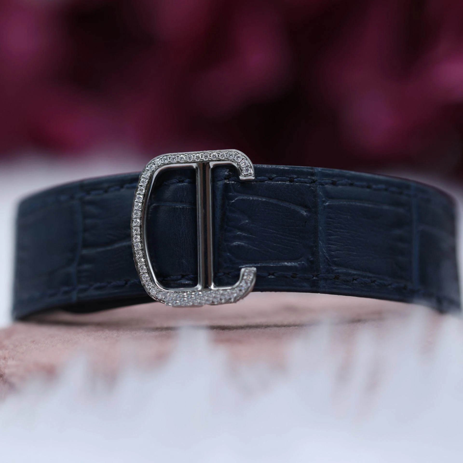 Half Iced Out Blue Band VVS Diamond Mechanical Wrist Watch/ Featuring Calender Top Quality For Hip Hop Lover Diamond Watch