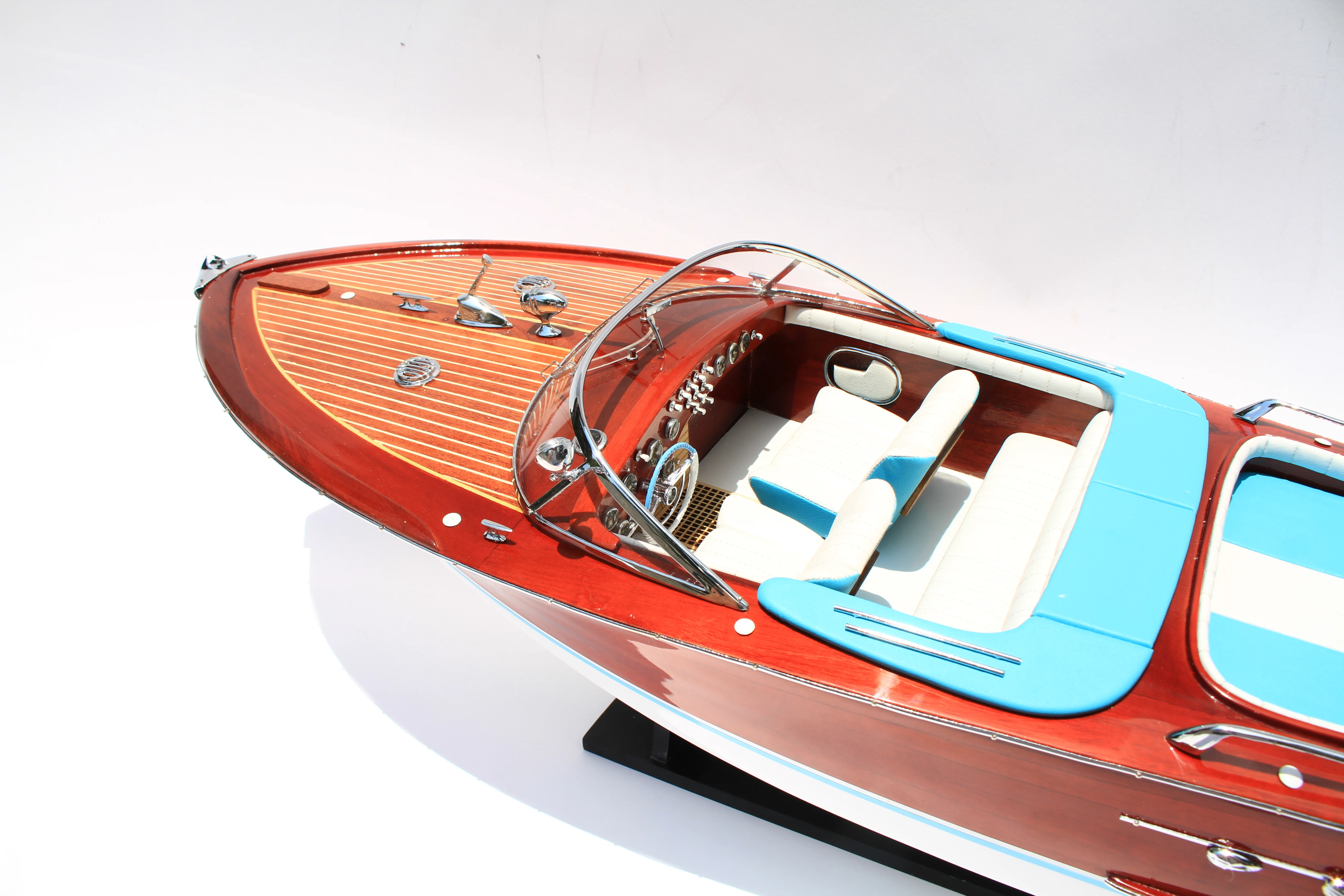 SUPER RIVA LAMBORGHINII SPEED BOAT MODEL - WOODEN MODEL BOAT FOR DECORATION - READY ASSEMBLED MODEL BOAT
