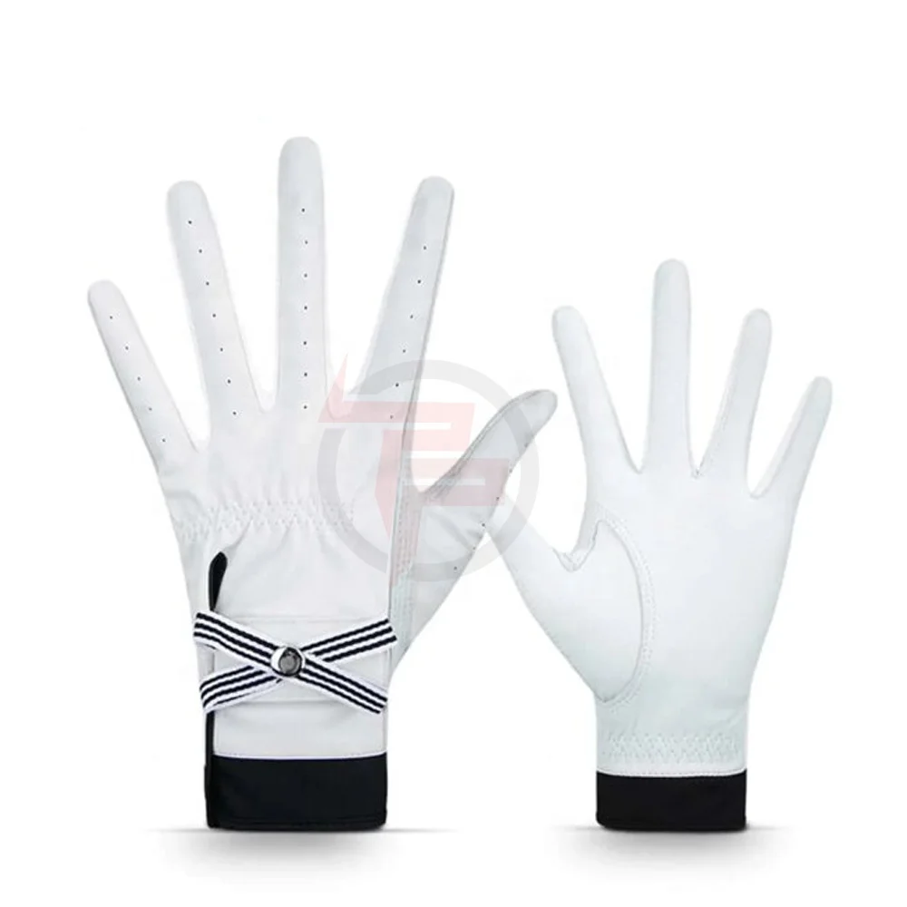 Junior Performance Synthetic Golf Glove, Universal-Fit White, Left Right Hand Custom Made Genuine Leather Gloves For Sports