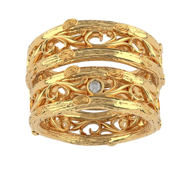 Luxury Gold-plated 925 Silver Ring With Zircon Made In Italy Jewelry Inspired By a Film High Quality Ring