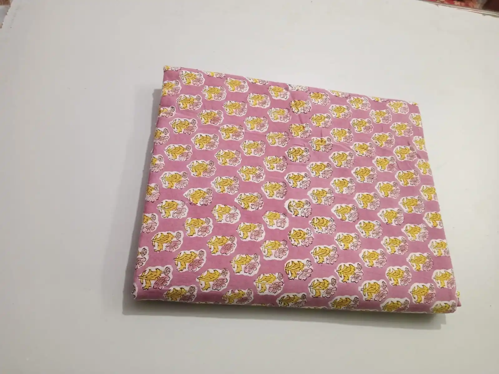 yard fabric cotten fabric hand block print fabric light pink fabric wooden hand blocjk fabric block print