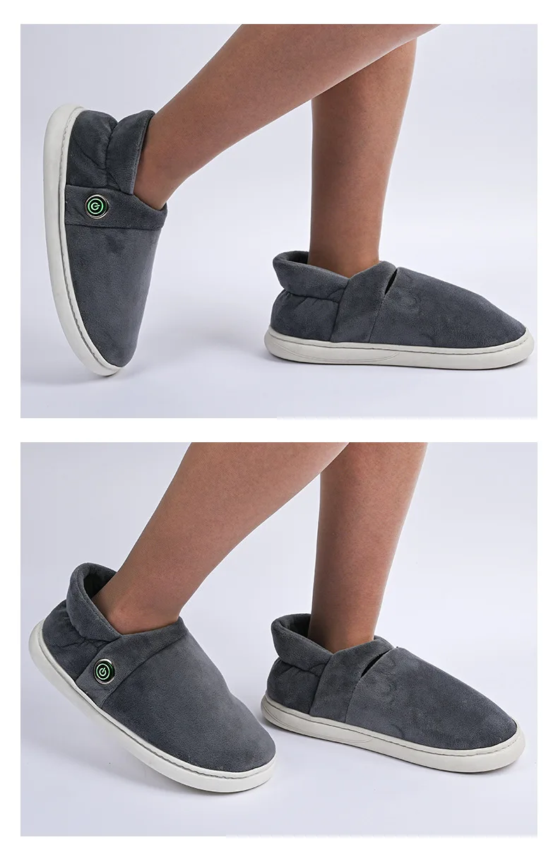 USB Battery Rechargeable Safety Electrically Warm Heated Shoes with 3 Levels Temperature Control
