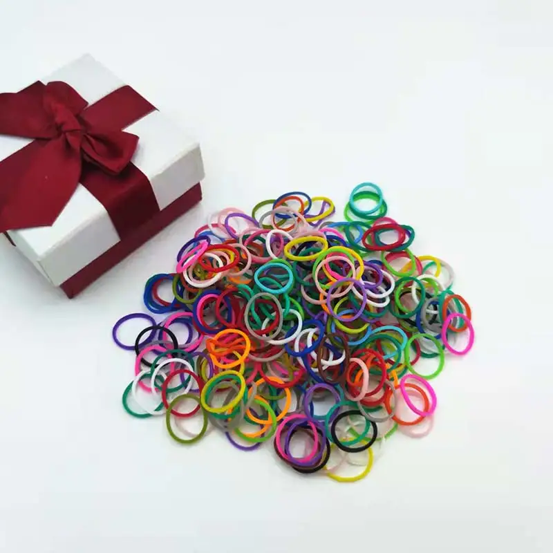 Top Quality Colorful Strong Elastic Rubber Bands Girls Knitting Toys Cute Hair Rope For Girls And Women