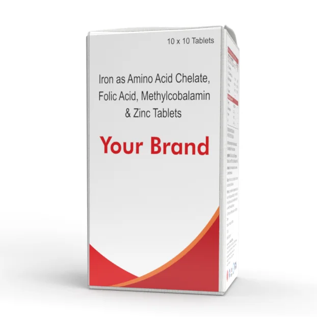 Export Best Quality Iron and Folic Acid combination Tablet Healthcare Supplement with Custom Logo and Packaging