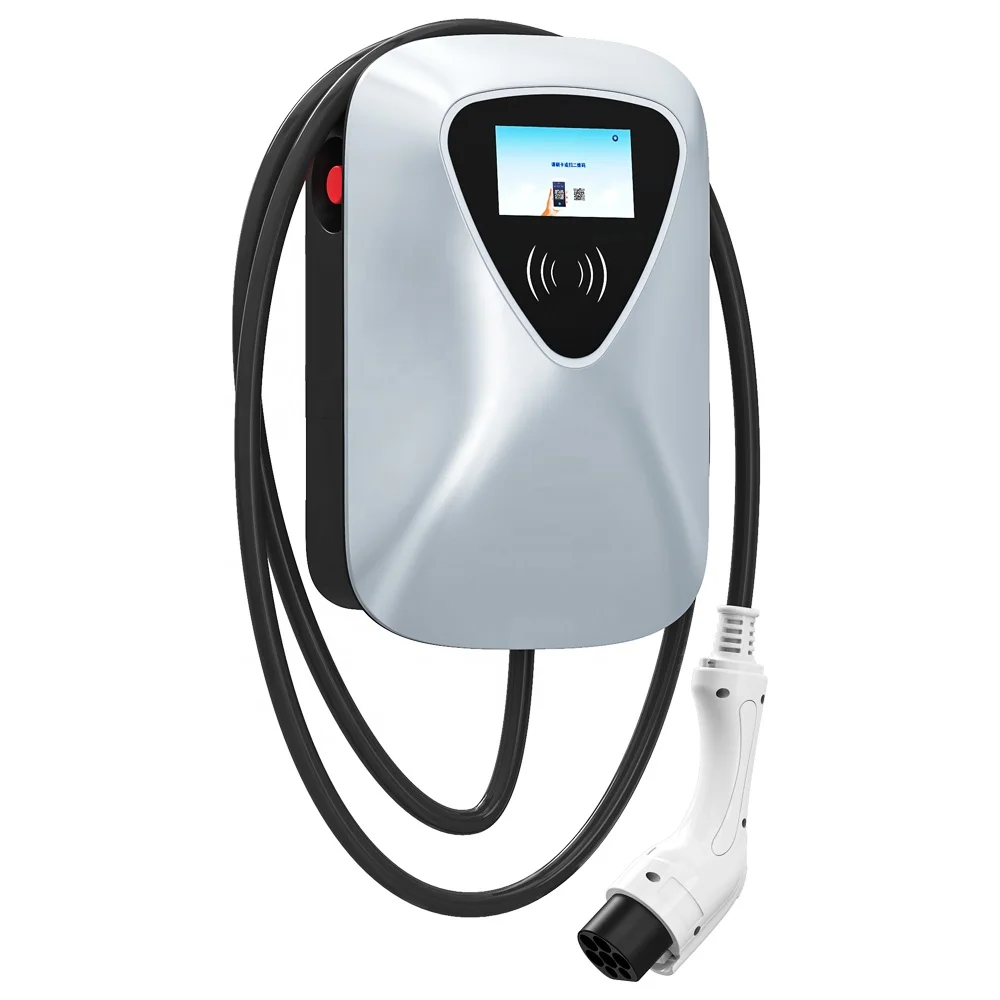 Hotel Charging Electric Car Level 2 Fast Rfid EV Car Charger Station Type 2 7Kw AC Portable EV Charger Wholesale