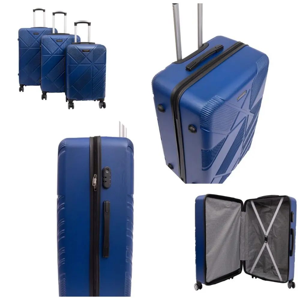 High Quality Assurance New Design 3 Pcs Set Double Wheels PP Suitcase Luggage Luxury Designer Travelling Bags Custom Logo