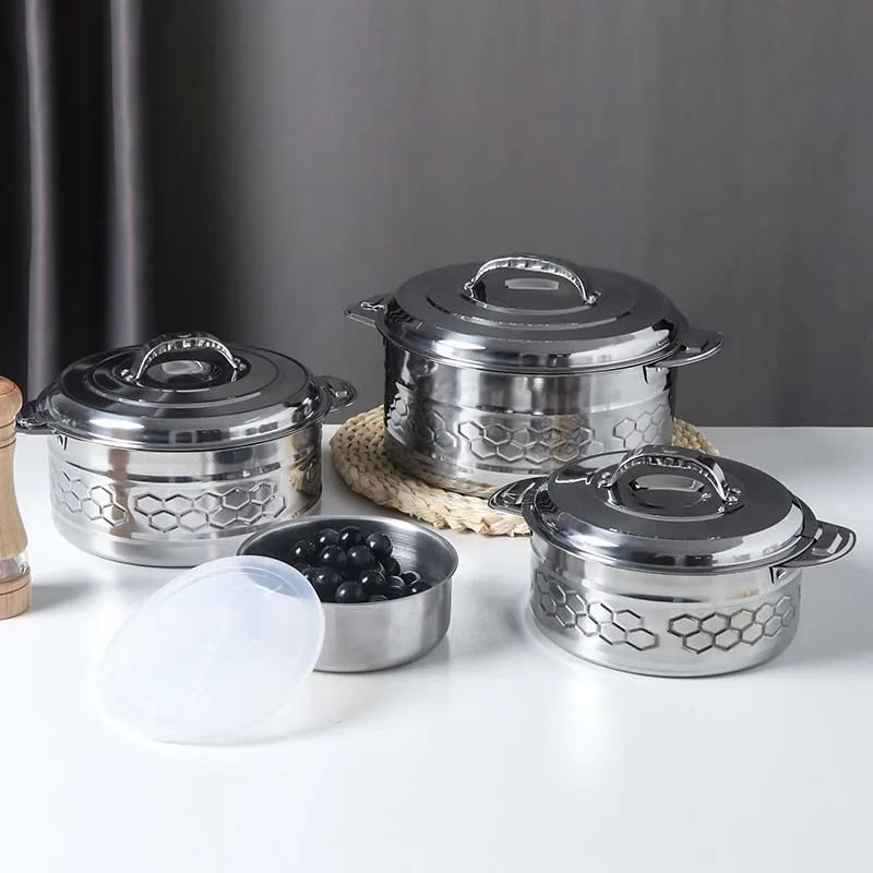 High Quality Double Wall Stainless Steel Insulated Food Warmer Hot Food Warmer Thermo Casserole Pot