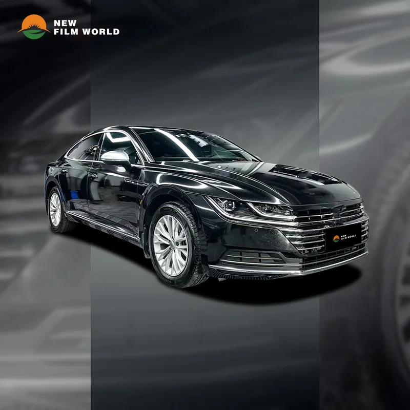 PET Gloss Metallic Diamond Black Car Wrap Film car wrapping film vinyl Stickers Glossy car wrap vinyl film