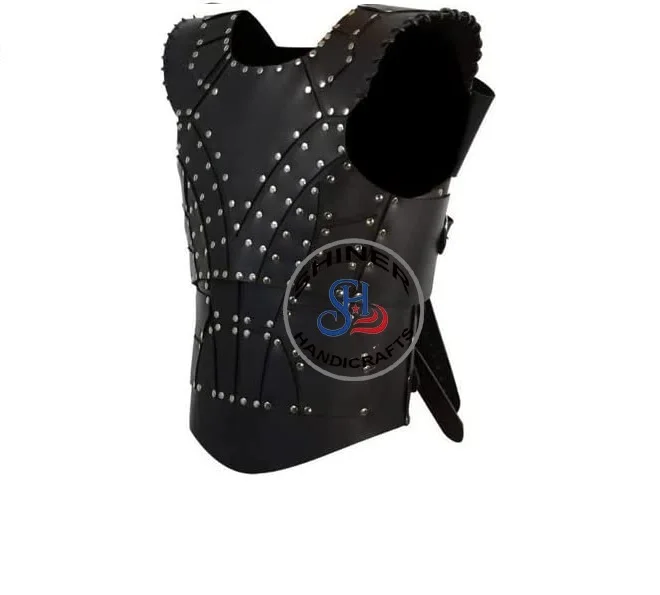 Medieval Leather Woman Jacket Armor re-enactment SCA Armor viking Halloween Costume Black Color Breastplate n Jacket