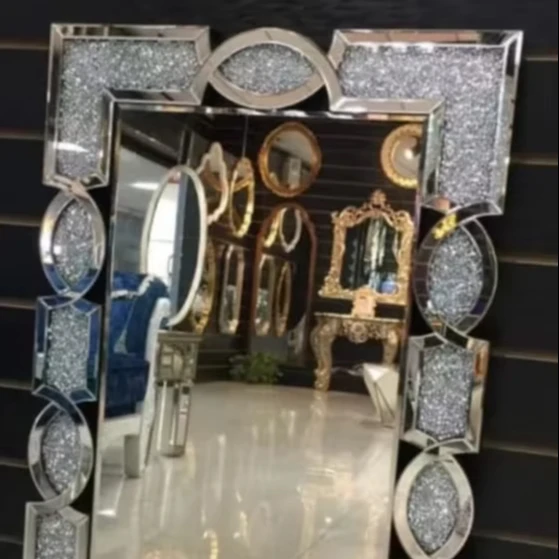 2024 GLASS MOSAIC MIRROR Modern Mosaic room decoration rust color handmade cotton cord decor Macrame Mirror