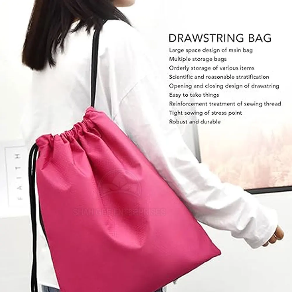 Best Selling Unisex Polyester Drawstring Bags Customizable Logo Breathable Carryall with Cotton Lining Fashion Style Wholesale
