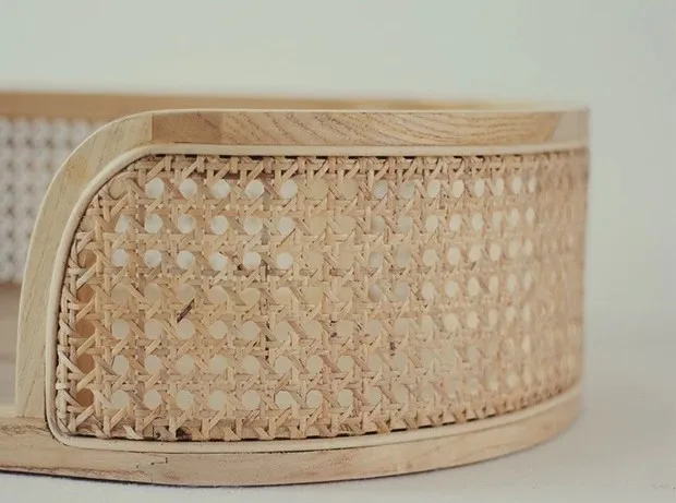 Hot Sale Factory Direct Price Wooden Dog Bed with Rattan Luxury Good Quality OEM Accepted Custom Logo from Vietnam Manufacturer